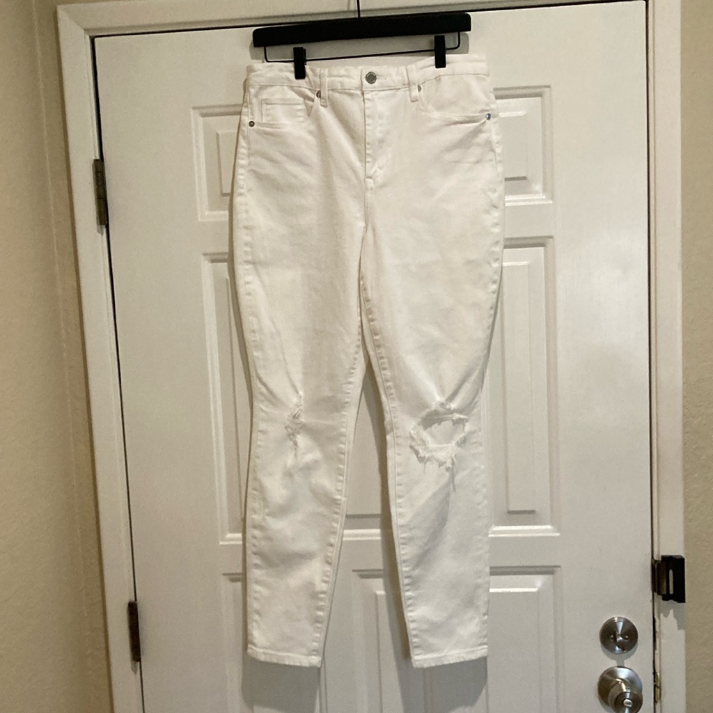 Blank Nyc The Great Jones White Distressed High Rise Jeans